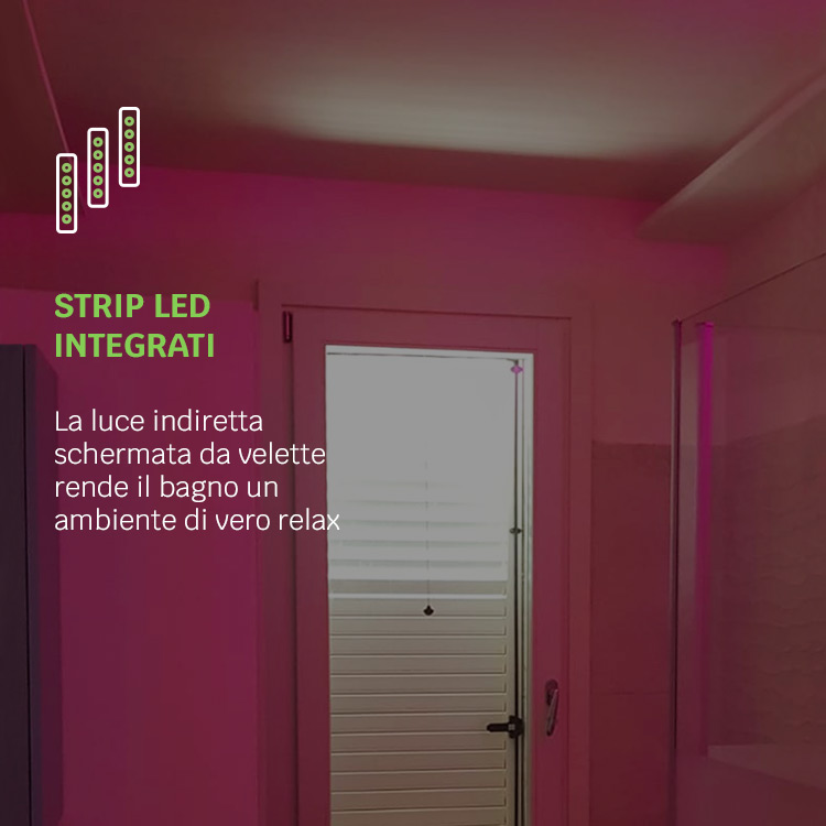 Bagno luce rosa